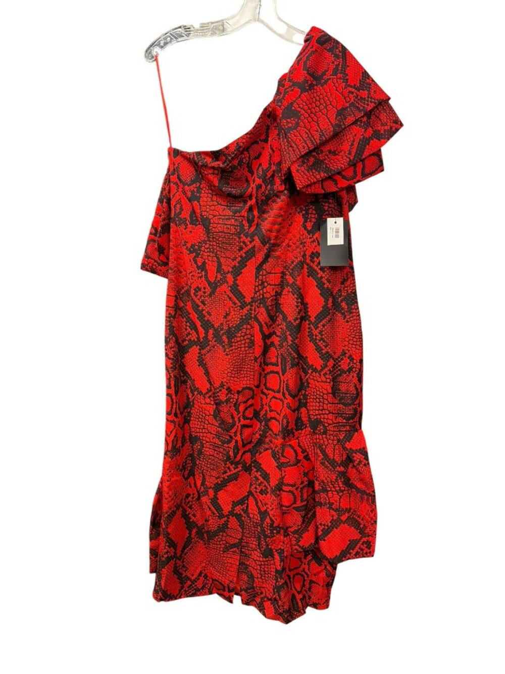 Solace London $720 Heppy One shoulder Snake Crepe Midi Dress Size 14 New - Picture 4 of 7